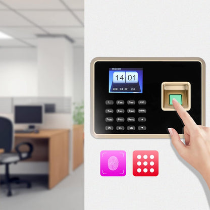 Tbest Smart Security 2.4In Assistenza Hine Impronta Digitale RIC Tft Color SNS Software e U Disk Nload Orologio da tempo 00-240Vnero Oro Spina Americana Atten (Colore Nero e