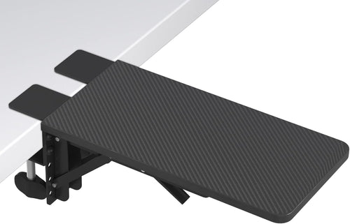 BONTEC Ergonomics Desk Extender Tray, 300x150mm Table Mount Arm Wrist Rest Shelf, 90° Foldable Elbow Arm Support, Clamp on Computer Arm Rest for Desk, Suitable for Office Home Use