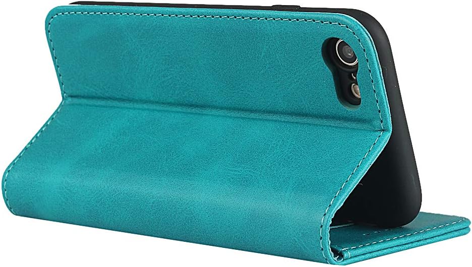 for iPhone SE 2022 / SE 2020/8 7 Case Leather Wallet with Credit Card Holder Slot SunYoo Flip Cover Drop Protection Shockproof Magnetic Folio Women Men Her Purse for iPhone SE2022 SE2020 Sky Blue