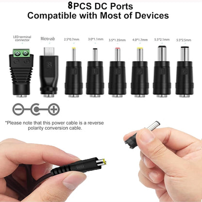 ZJSTRO Universal Power Supply 41W 6V 9V 12V 15V 18V 20V 24V AC/DC Switching Adapter with 8 DC Tips for Home Electronics LED BT Routers CCTV Cameras TV Box