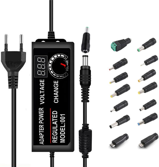 ZJSTRO 3A 72W Universal Power Adapter 3V-24V Universal Power Supply 100V-240V AC/DC Universal Adapter with LED Voltage Indicator and 14 Tips for Home Electronics