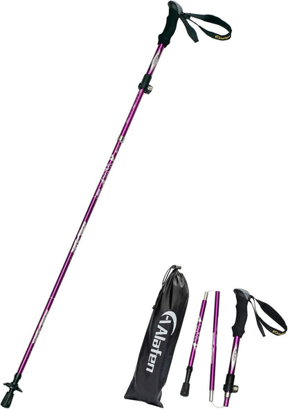 A ALAFEN Aluminum Collapsible Ultralight Travel Trekking Hiking Pole for Men and Women