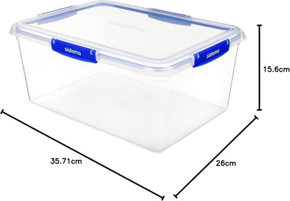 Sistema KLIP IT PLUS Food Storage Containers | 10 Litre Rectangle | Stackable & Airtight Fridge/Freezer Food Box with Lid | BPA-Free Plastic