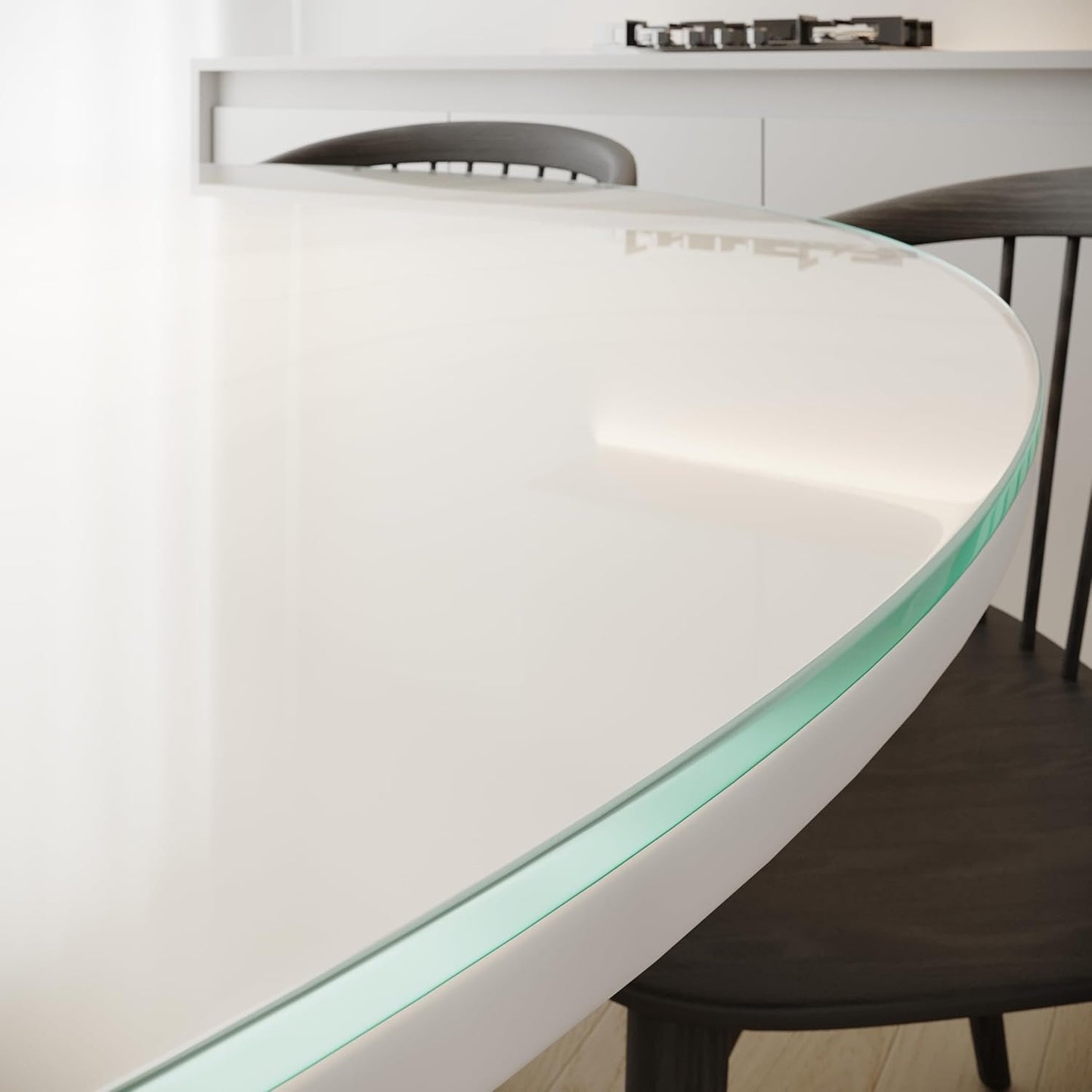 Royalty 24" Inch Round Tempered Glass Table Top – Clear Table Top Glass – Useful for Replacement, Tabletop Protector, Patio, Dining, Coffee, Desks - 1/2" Thick Beveled Edge