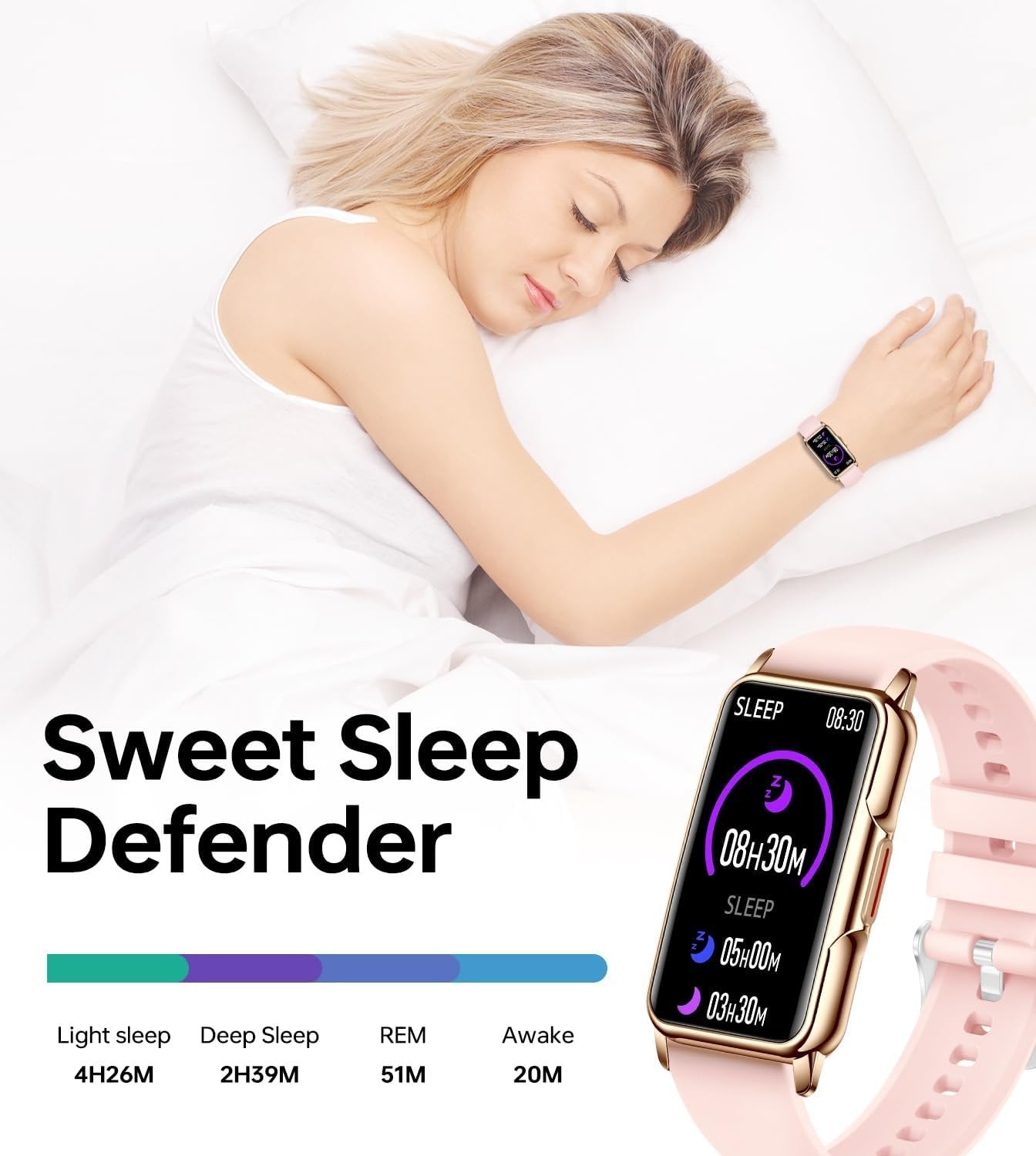 PLAZOR Smart Watches Fitness Tracker for Women(Pink) with 115 Sports Modes, 24/7 Heart Rate, Sleep Tracker, Smartwatches with Step Calorie Counter, IP67 Waterproof Watch for Andriod iOS