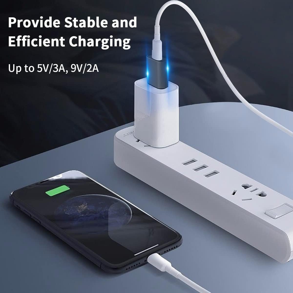 Poyiccot USB C Female to USB Male Adapter (2-Pack), 3.1 USB A to C Adapter OTG Converter Support Bi-Directional 10Gbps Data Sync & Charging Compatible with iPhone, MacBook Pro, Laptop