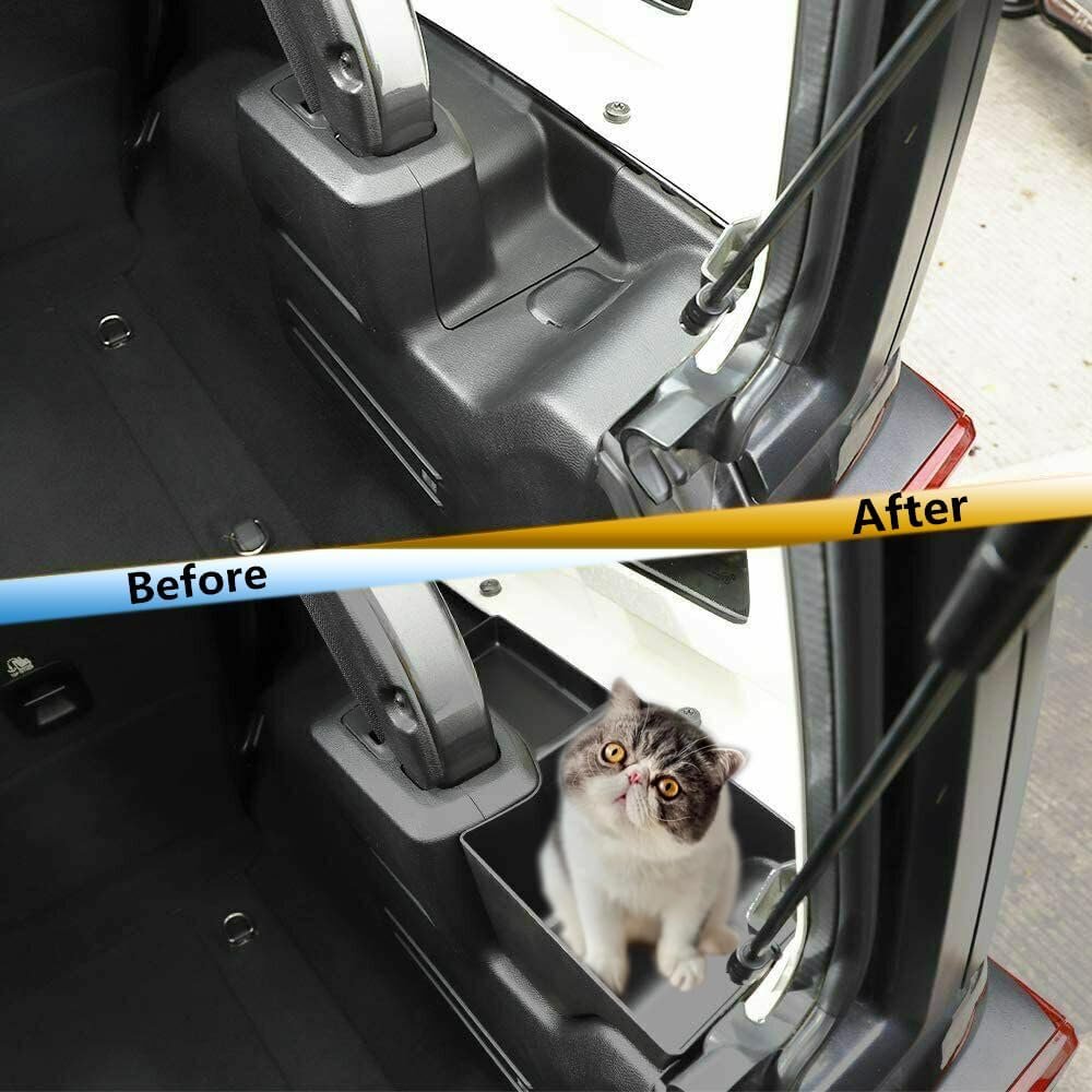 YOCTM Wheel Well Storage Bin Rear Trunk Organizer Tray For 2018-2023 Jeep Wrangler JL JLU Rubicon Sport Sahara Interior Storage Accessories Black (Trunk Storage L&R)