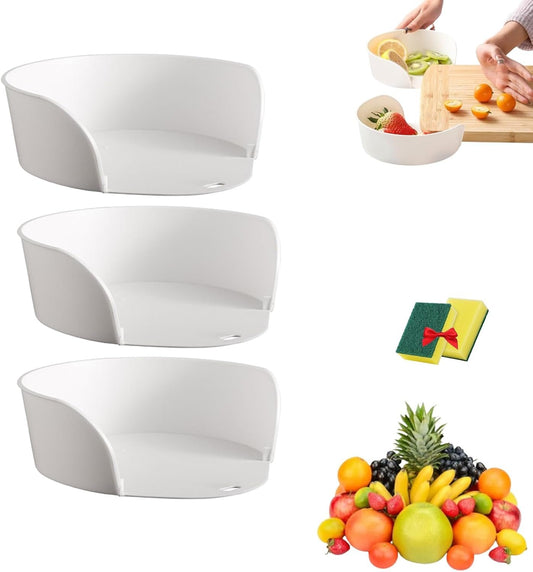 3/4PCS Food Prep Bowls for Cutting Board, Food Preparation Tray,Convenient Chopping Board Side Dish Plate (3PCS)