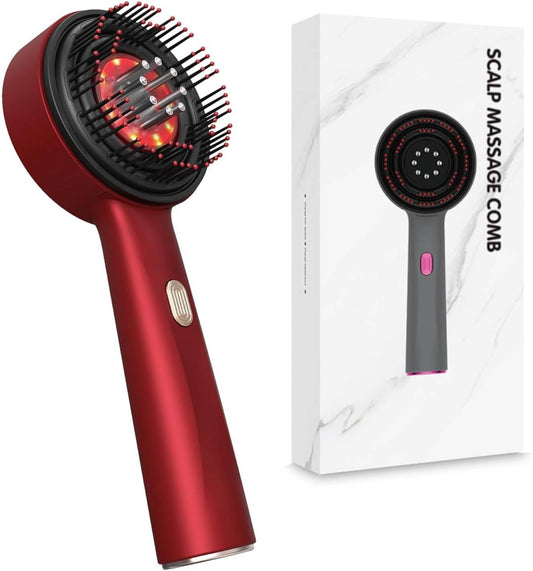Electric Scalp Massager 3 in 1 Hair Applicator IPX6 Waterproof with 3 Massage Modes, Hair Applicator and Haa (Red Style)