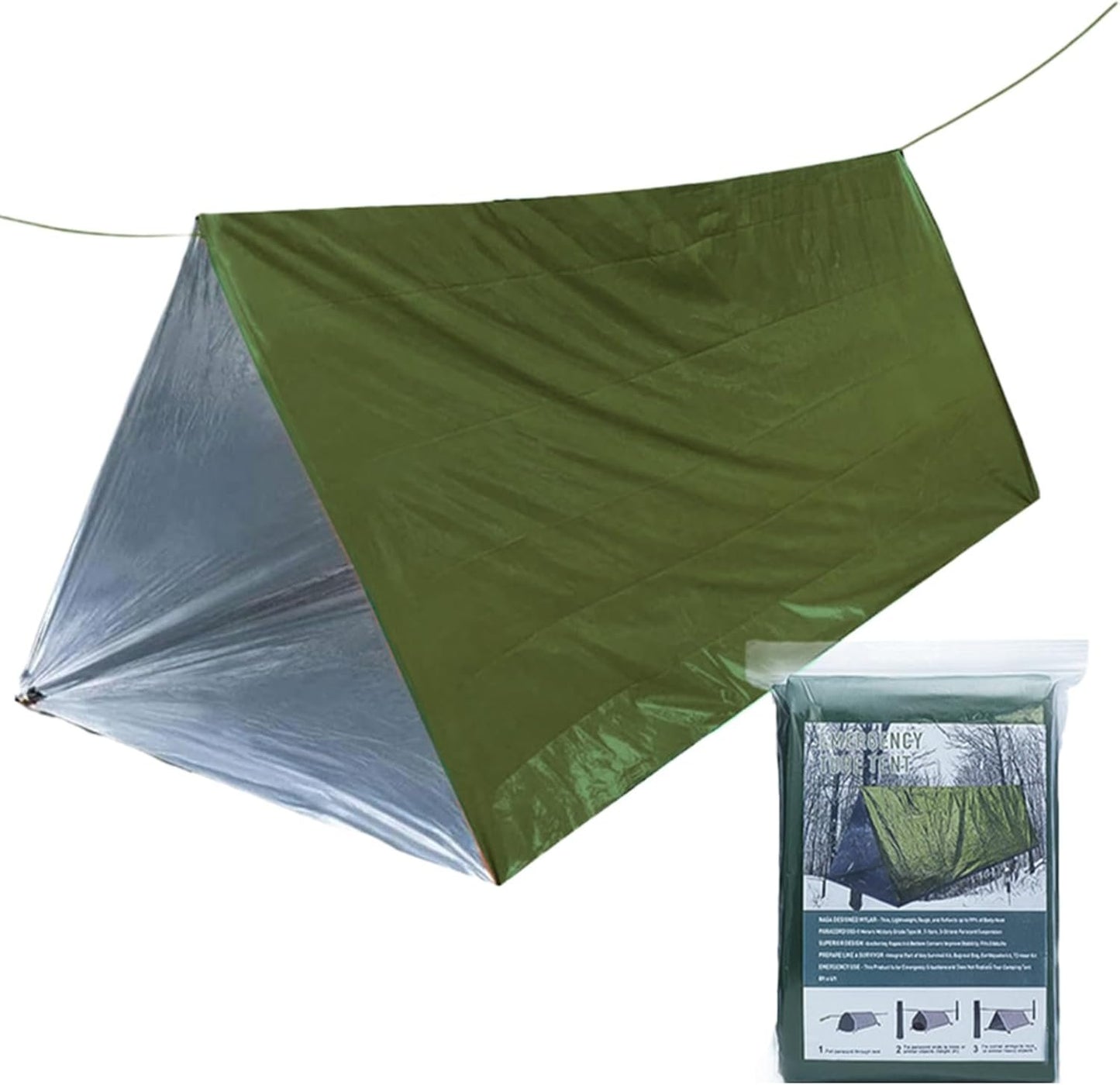 Tent Shelter - 2-Person Outdoor Camping Tent,Lightweight Windproof Waterproof Tarp Sleeping Bag Thermal Sack Blanket for Outdoor Activities