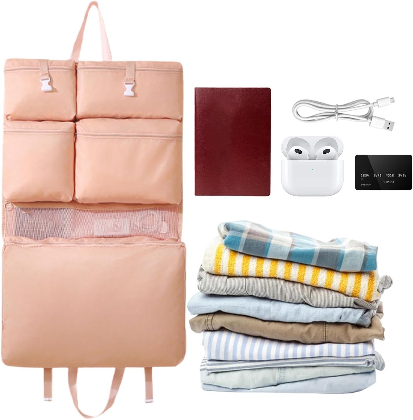 Ungtyb Travel Clothing Storage Bag, Luggage Organiser Bags, Lightweight Travel Bag, Wall Mount Organiser with Lightweight and Portable Design for Lightweight Packing and Home Organization