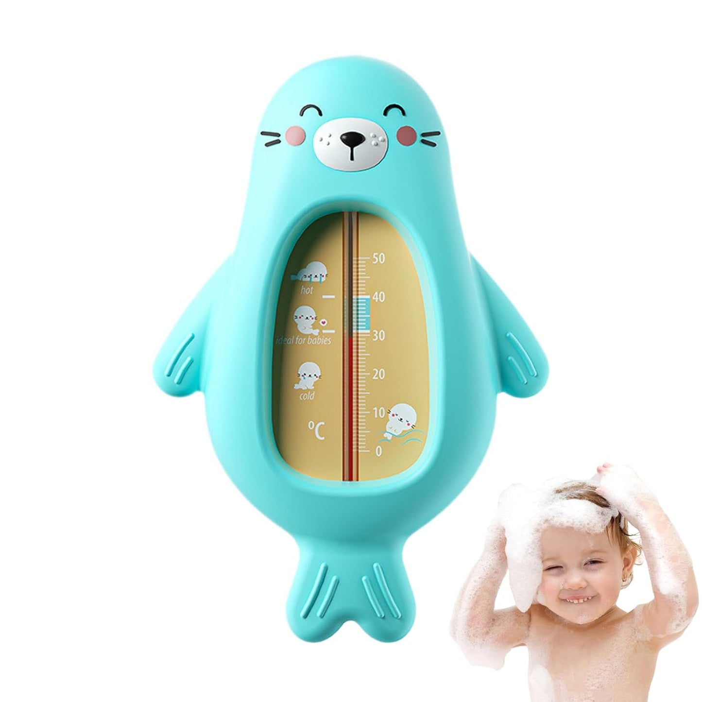 Baby Bath Temperature Toy, Cartoon Bath Temp Measuring Tool, Safety Water Gauge, Toddler Bathtub Thermometer, Fun and Accurate Shower Plaything for Babies, Kids, 5.91 x 4.02 Inch