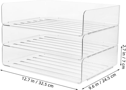 Tofficu Desk Organizer Storage Tray for Paper Pet Material Stackable Design for Efficient Workspace Organization for Office Home and School Use