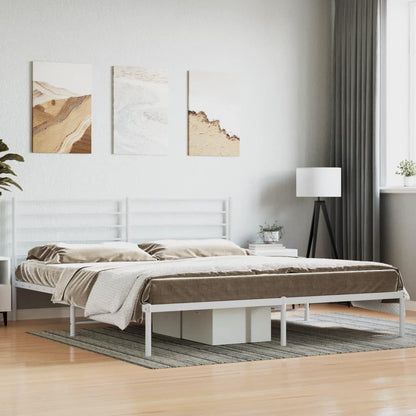 Lechnical Giroletto con Testiera Metallo Bianco 183x213 cm,Mobili,Letti e Accessori,Letti e telai per Letti