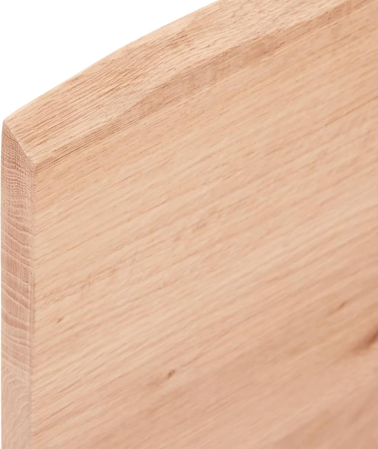 Light Brown Oak Wood Tabletop, 60 x 60 x 2 cm, Solid Treated Wood, Live Edge, Replacement for Coffee Table, Dining Table, Desktop Surface, Kitchen Countertop