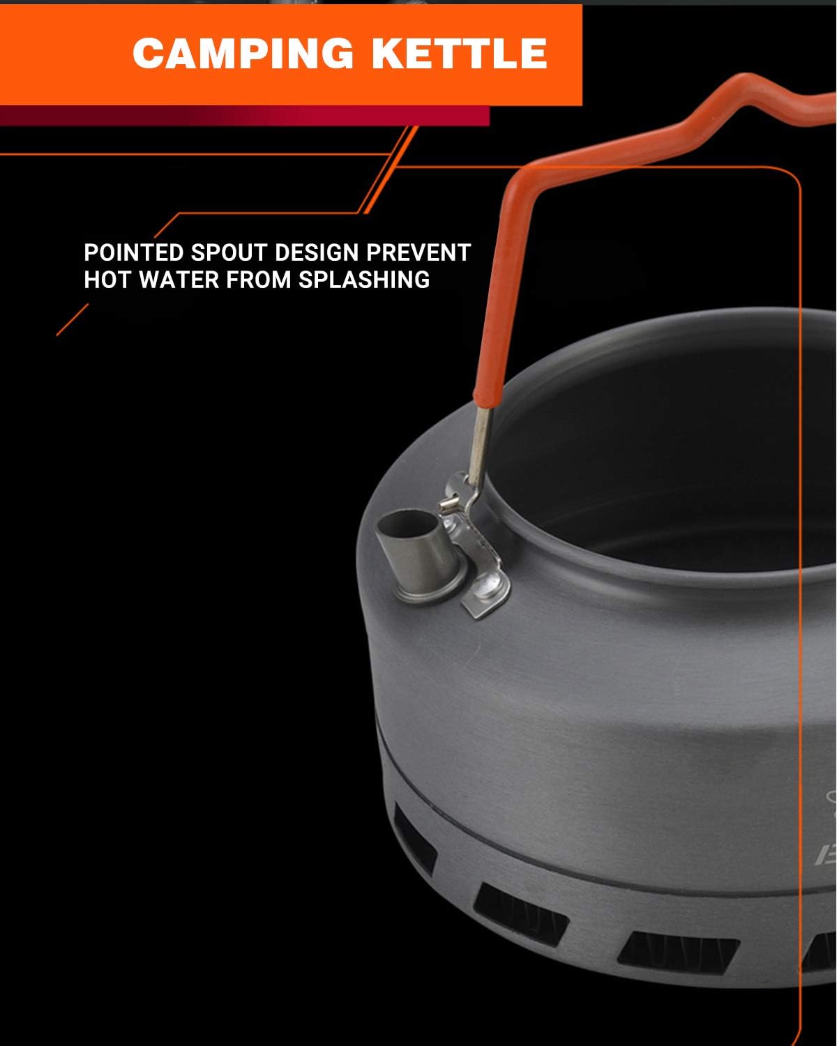 Bulin 1.6L/2.2L Camping Kettle Aluminum Alloy Open Campfire Coffee Tea Pot Fast Heating Outdoor Gear for Boiling Water Ultralight Portable Hiking Picnic Travel