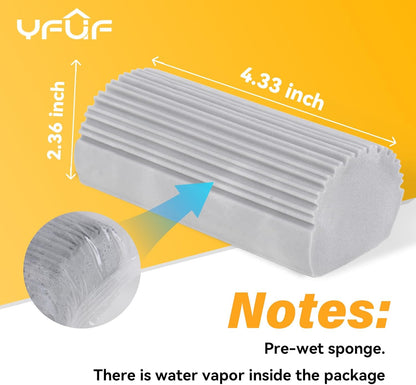 2-Pack Damp Clean Duster Sponge, Magic Cleaning Sponge Baseboard Cleaner Duster Sponge Tool, Dusters for Cleaning Baseboards, Vents, Mirrors, Ceiling Fan & Cobweb, No Dust Flying and Spreading…