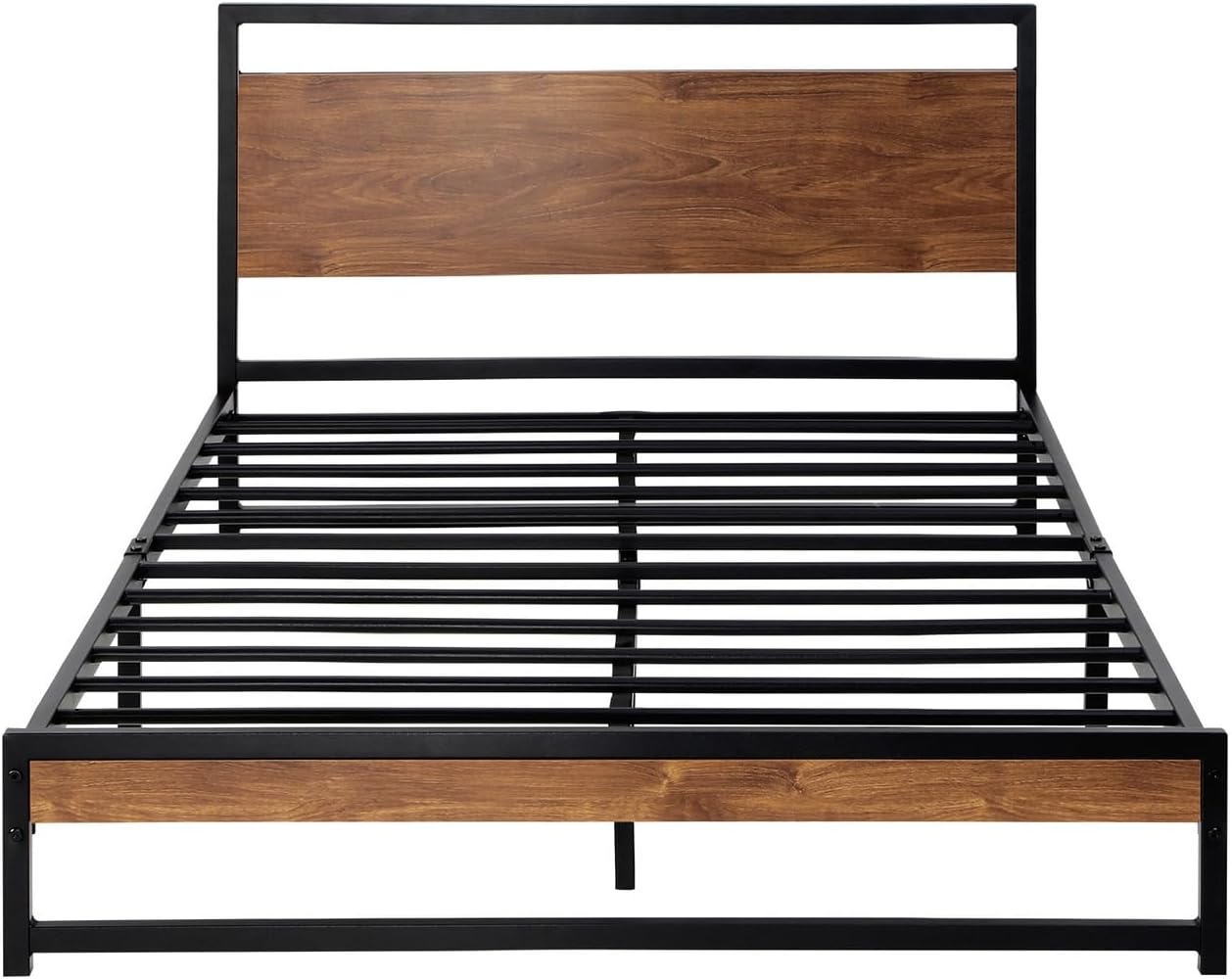 Oikiture Single Bed Frame with MDF Board and Metal Tube Bed Base Home Bedroom Furniture