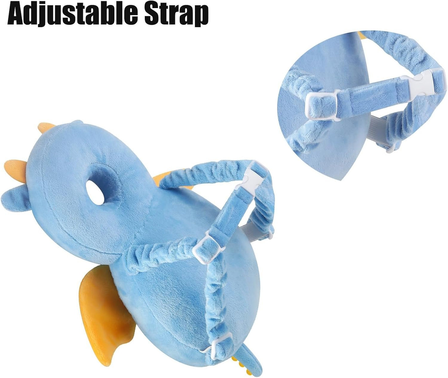 PandaEar Baby Head Protection Backpack, Adjustable Toddler Walking Head Protector Pad Safety Cushion (Blue)