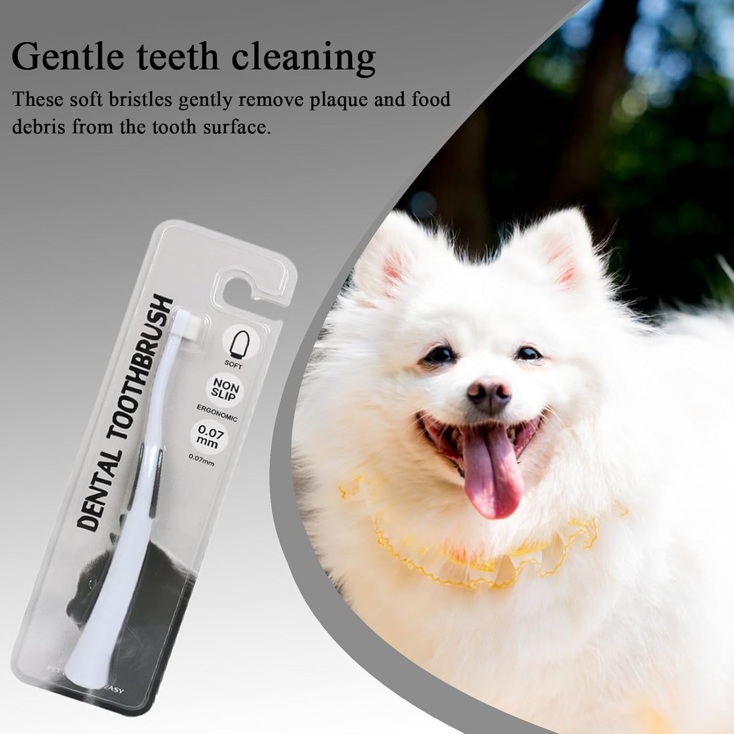 Dog Toothbrush, Kitten Toothbrush, Soft Bristle Brush, Non-Slip Handle, Gentle Oral Care, 2-Pack, Odor Reduction 6,61 x 0,75 x 0,31 Inches for Home Teeth Cleaning and
