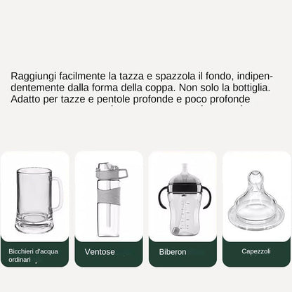 Electric Bottle Cleaner Brush, Waterproof Rechargeable Cleaning Brushes for Baby Bottles, Pump Parts, Teapots, Electric Cup Cleaners Tool, Efficient MultiSurface Scrubber