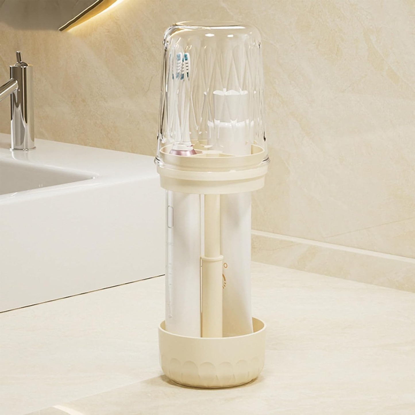 Travel Toothbrush Holder, Portable Lightweight Case, Waterproof Compact Organizer, Multi-Functional Toiletry for Vacations, Trips, Bathrooms, Hotels, Keeping Clean and Organized