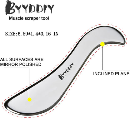 Gua Sha Muscle Scraper Tools, Stainless Steel Scraping Massage Tool for Soft Tissue,Myofascial Scraping Tools for Scar Tissue Physical Therapy Tools,IASTM Tools,Blade Massage Tool