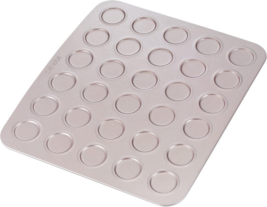 CHEFMADE Macaron Cake Pan, 30-Cavity Non-Stick Macaroon Biscuits Cookie Bakeware for Oven Baking (Champagne Gold)