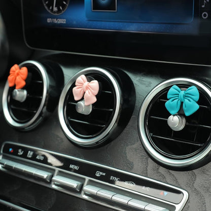 Decorative Car Bow Accessories Set, 6 Pieces, Interior Aesthetic Decor for Women (Pink)