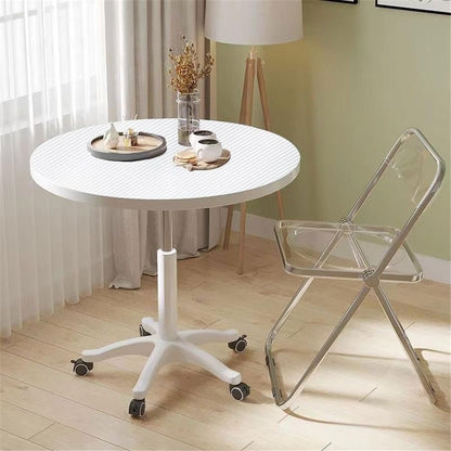 XIANERHUI Round Dining Table,Table Round Kitchen Dining Table,Tulip Table Top and Metal Pedestal Base, Mid-Century Table Leisure for Cafe, Home, Dining Room, Kitchen (White Marble W,27")