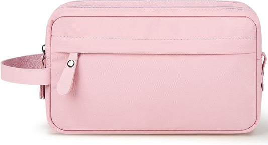 Toiletry Bag Oxford Cloth Toiletry Bag for Men and Women Portable Travel Shaving Dopp Kit Water-Resistant Cosmetic Bag Travel Organizer Storage for Accessories,Pink