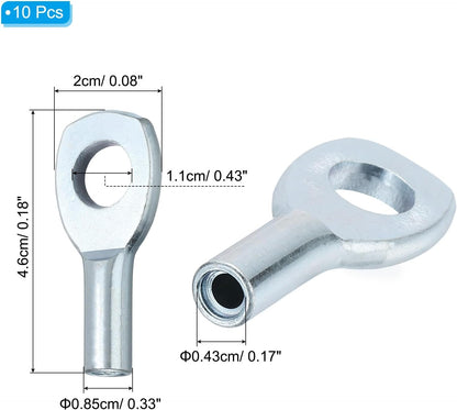 PATIKIL Cable Ball Stopper, 10pcs Gym Machine Accessories for 6mm Cable Fitness Equipment Wire Rope Port Joint Replacement Parts for Home Gym Machine,Silver