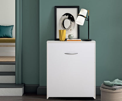 DOLCI SOGNI White 80 x 190 cm 100% Made in Italy, Retractable Bed with Wooden Slatted Base and Mattress, Pull-Out Folding Bed