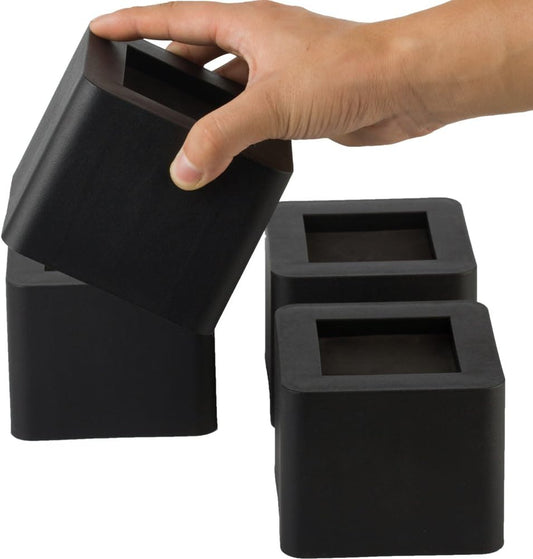 Uping Bed Risers, Adjustable Table Risers or Furniture Risers | Add Height of 8.5 cm (4 Pieces, Black)
