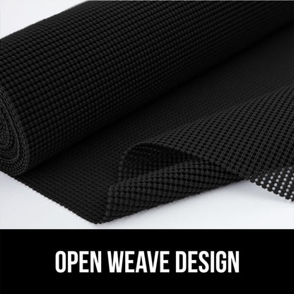 GORILLA GRIP Drawer and Shelf Liner, Strong Grip, Non Adhesive Easiest Install Mat, 17.5 in x 20 FT, Durable Organization Liners, Kitchen Cabinets Drawers Cupboards, Bathroom Storage Shelves, Black