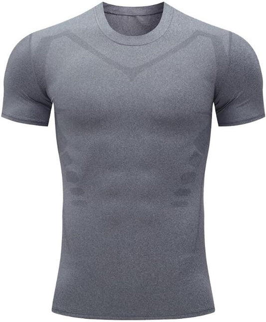 Men's Compression T-Shirt Short Sleeve Base Layer Athletic Undershirt Gear Workout T-Shirt Watches Men