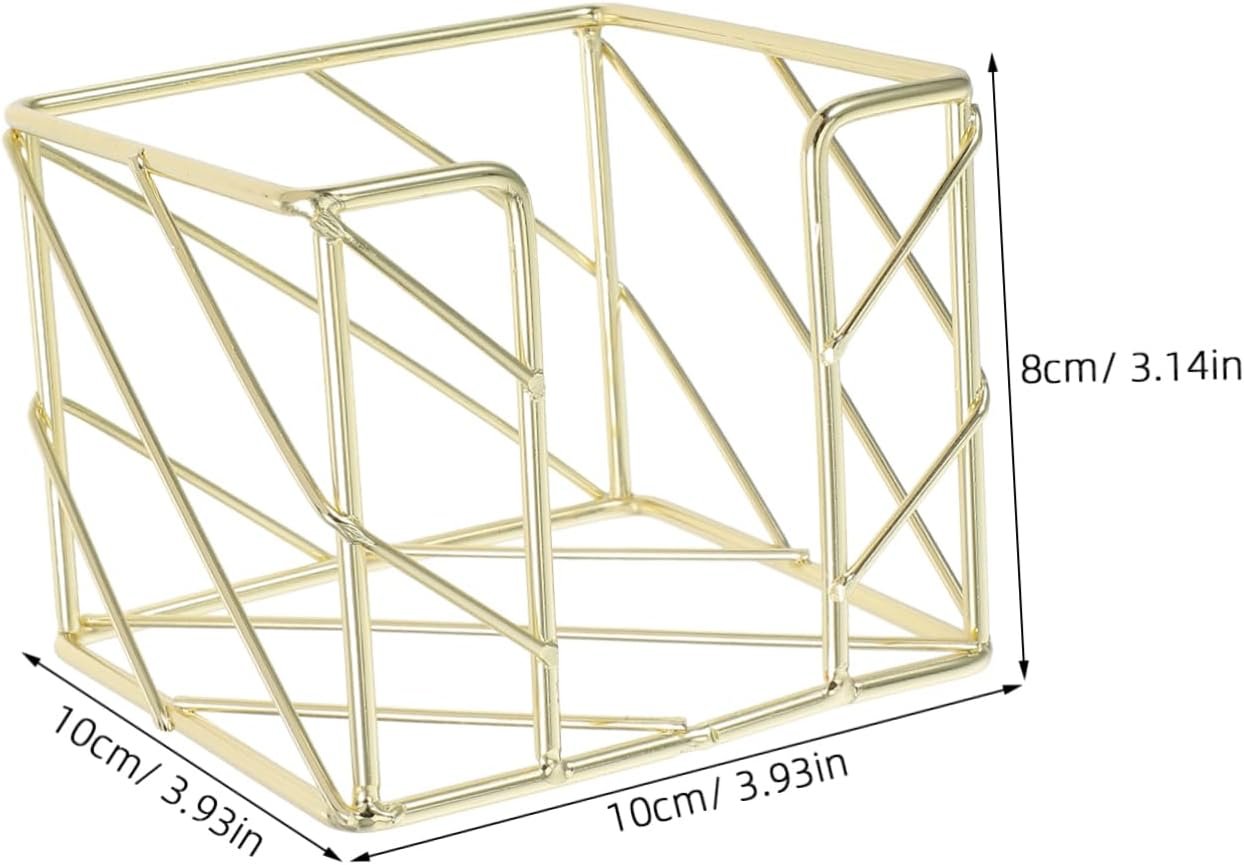 Angoily Gold Metal Desk Organizer for Memo and Elegant Hollow Design for Home Office Supplies Compact Pencil Holder for Efficient Workspace Organization
