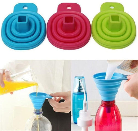 Kitchen Utensils Funnel Hopper Gadgets Silicone Foldable Practical Folding Professional Processing