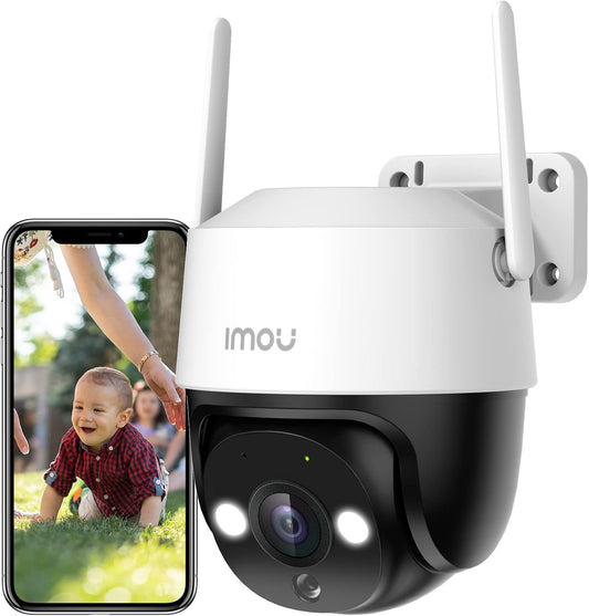 Imou 2.5K WiFi Security Camera Outdoor, 360Â° PTZ Wired Home IP CCTV Camera 4MP, AI Human/Motion Detection, 30M Color Night Vision, Auto Tracking, Siren&Spotlight, 2-Way Audio, IP66, Works with Alexa