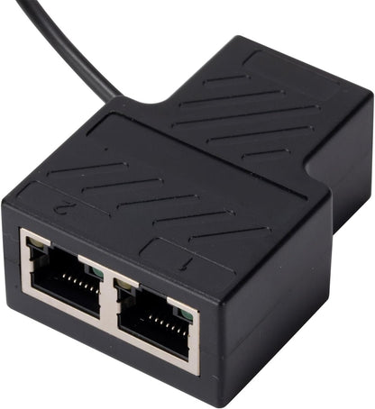 RJ45 Networks Splitters Adapters 1 to 2 Female USB to RJ45 Port with USB Power Cable LAN Interfaces Ethernets