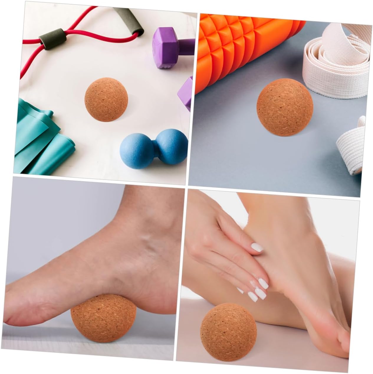 Toddmomy Palla da Yoga Palla da Massaggio Terapeutico Massaggiatore a Mano Massaggiatore Muscolare Sfera a Rulli Massaggiatori per La Schiena Accessori per Massaggi Trucioli di Sughero