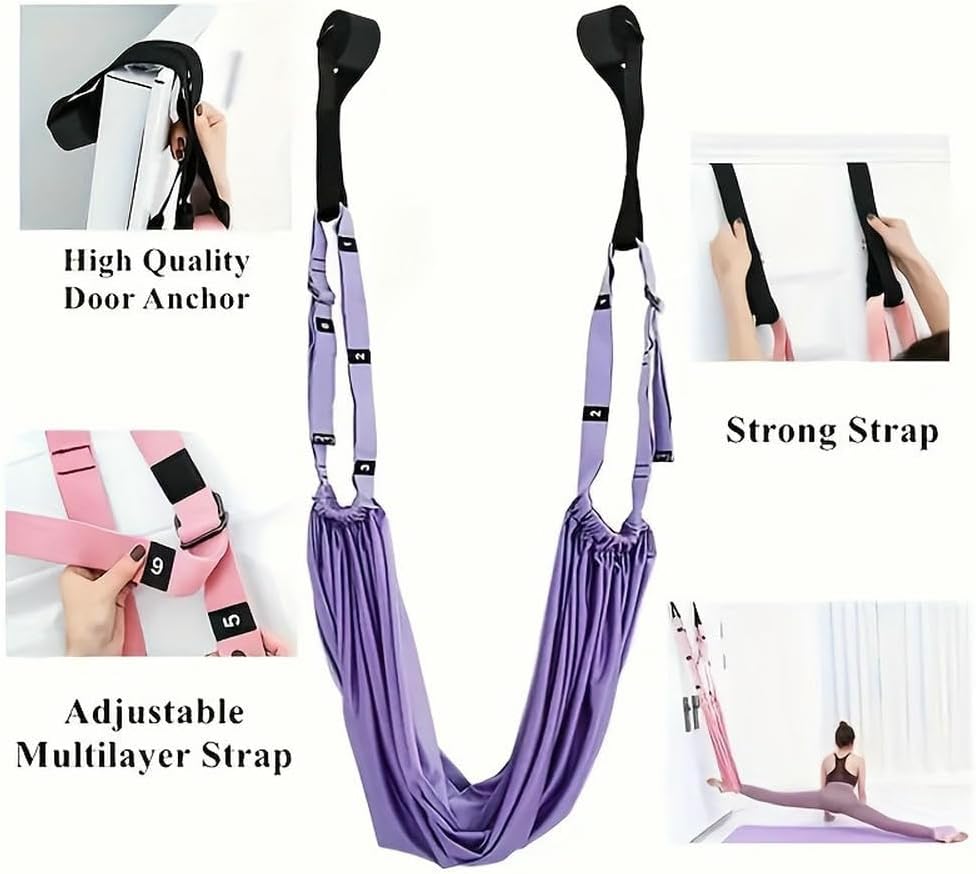 ZBDZSW 1 pz Yoga Stretch Strap con Ancoraggio per Porta Pilates Fitness Training Rope Home Gym Equipment Adjustable Workout Stretch Strap