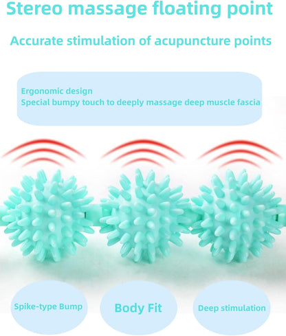 SIKATIHU Fascia Muscle Roller Stick Hedgehog Massage Roller Yoga Stick Hand-held Body Massage Tool for Cellulite and Muscle Soreness,Physical Therapy &Recovery,Reduce Leg Cramps (Orange)
