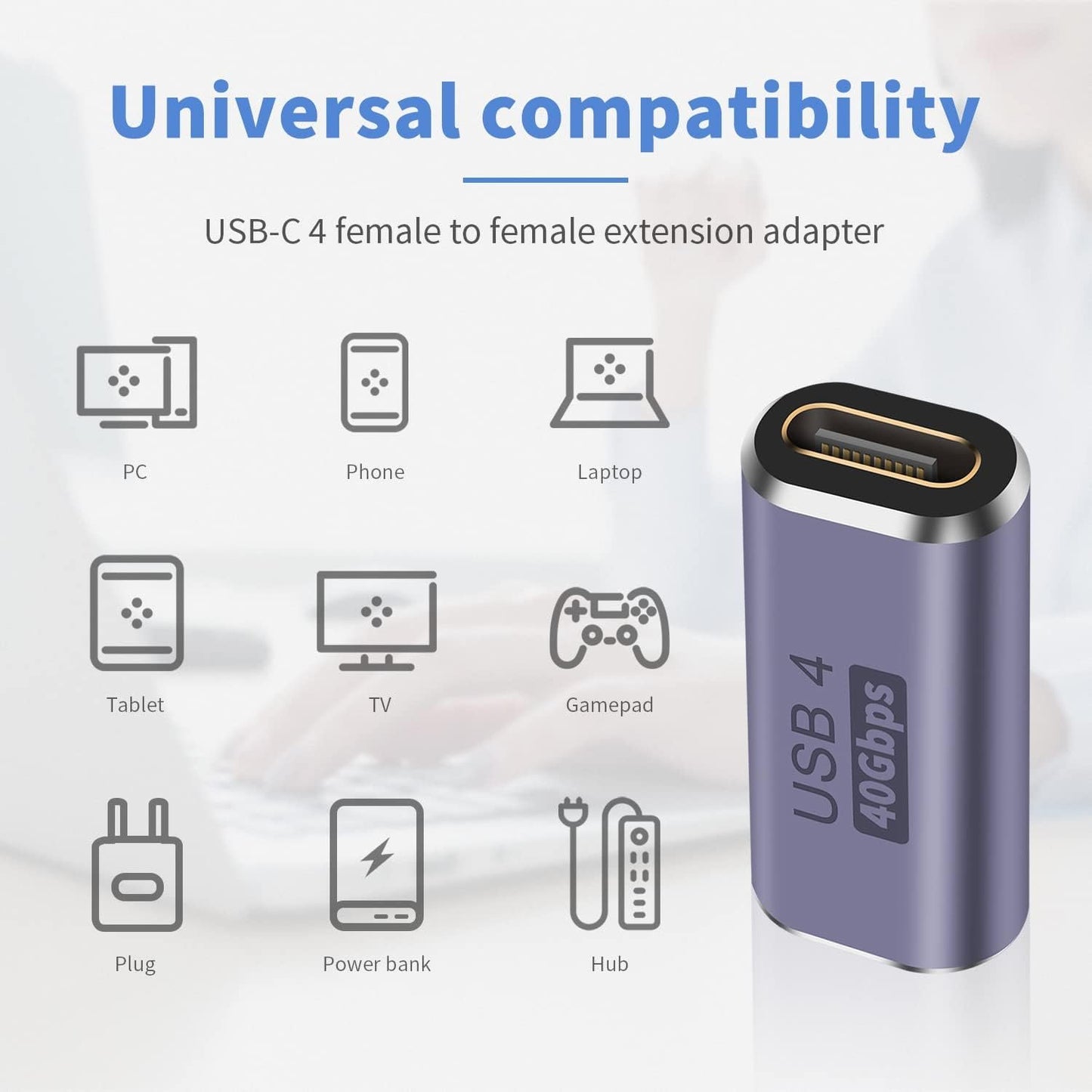 Duttek USB C Coupler 40Gbps,USB C female to female Adapter Supports 8k@60HZ and 100W fast charging,Compatible with Thunderbolt 3/4 and with USB Type C interface devices (USB c female to female)