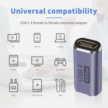 Duttek USB C Coupler 40Gbps,USB C female to female Adapter Supports 8k@60HZ and 100W fast charging,Compatible with Thunderbolt 3/4 and with USB Type C interface devices (USB c female to female)