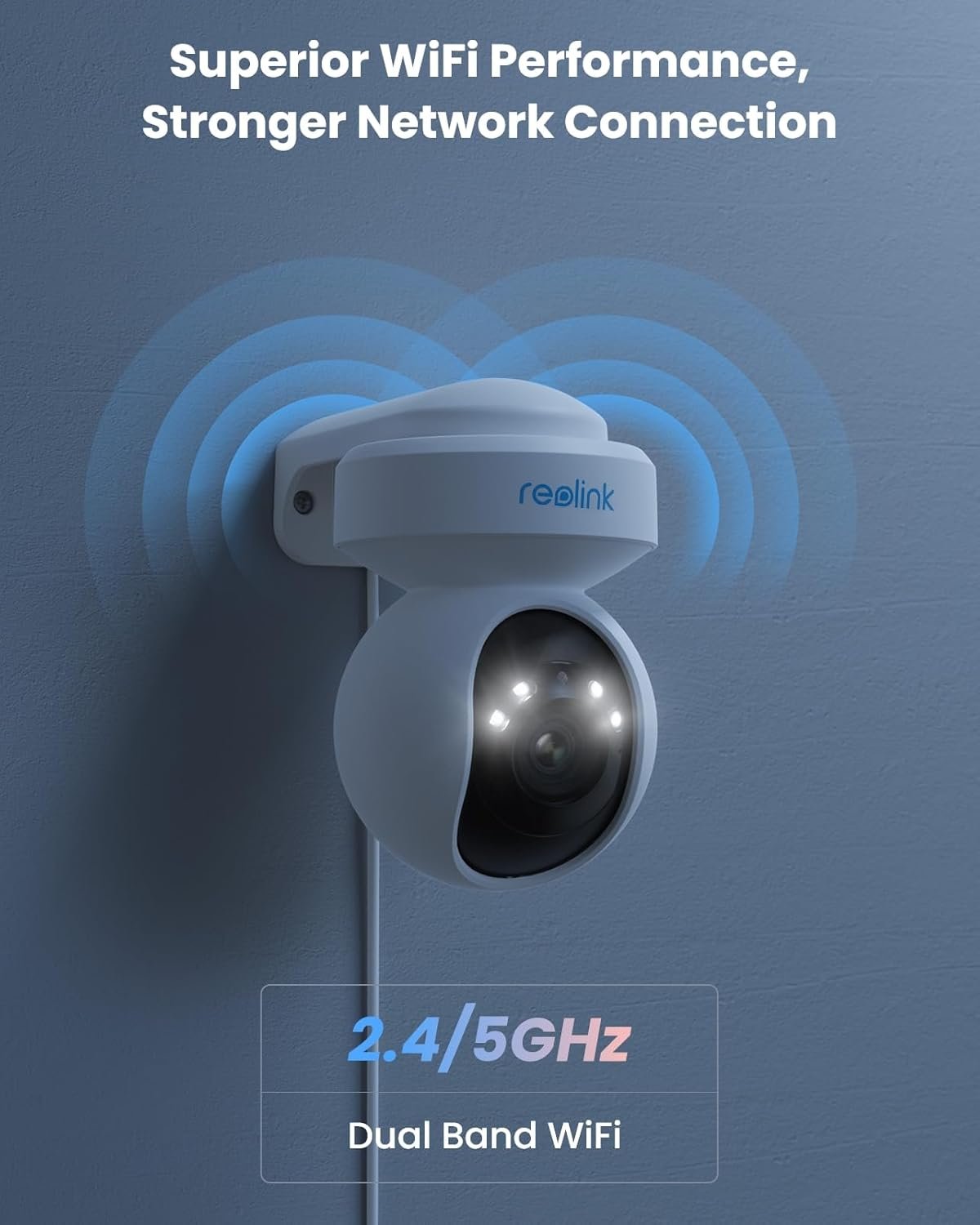 Reolink E1 Outdoor WiFi Security Camera, 5MP HD PTZ Cam for Home Surveillance, Auto Tracking, Dual Band 2.4 / 5GHz Wi-Fi, 3X Optical Zoom, Smart Motion Detection, Color Night Vision, Waterproof