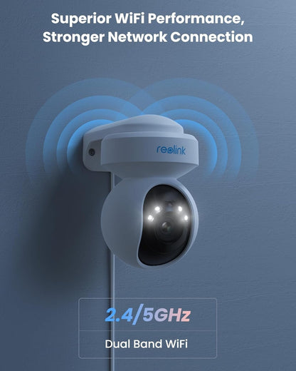 Reolink E1 Outdoor WiFi Security Camera, 5MP HD PTZ Cam for Home Surveillance, Auto Tracking, Dual Band 2.4 / 5GHz Wi-Fi, 3X Optical Zoom, Smart Motion Detection, Color Night Vision, Waterproof