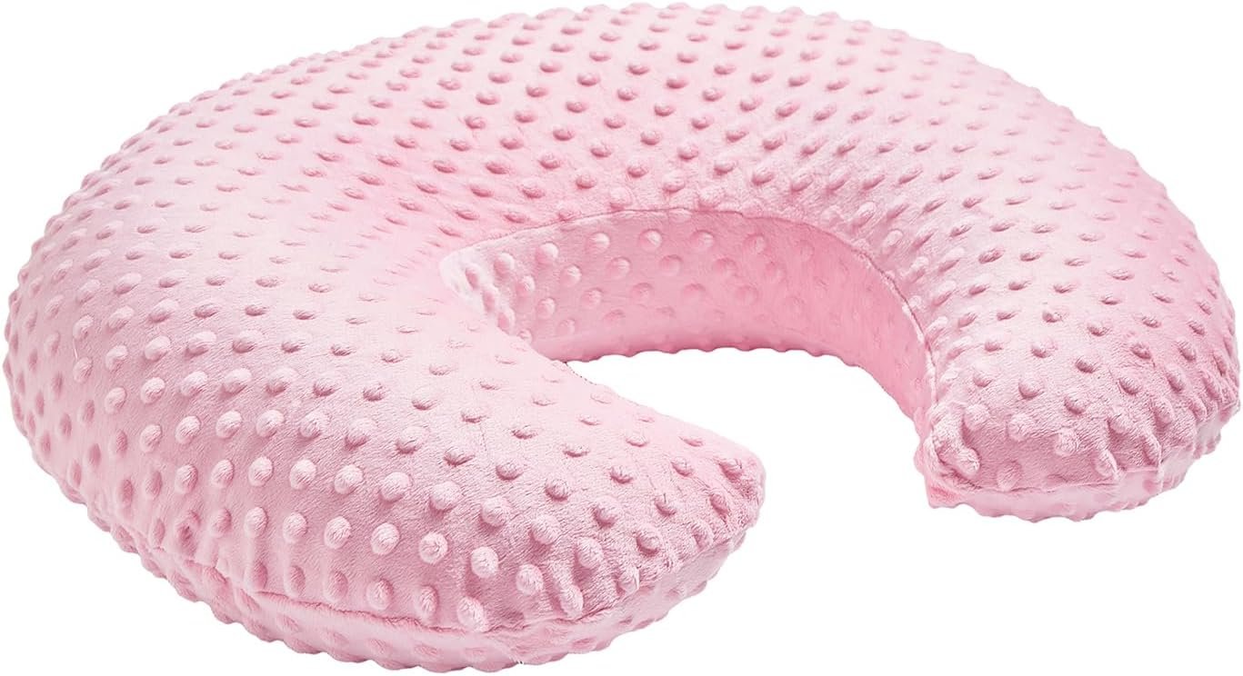 ESEN Baby Nursing Pillow and Body Positioner for Breast Feeding and Bottle Feeding, Ultra Soft Baby Breastfeeding Pillows with Removable Nursing Pillow Cover for More Support for Mom and Baby (Pink)