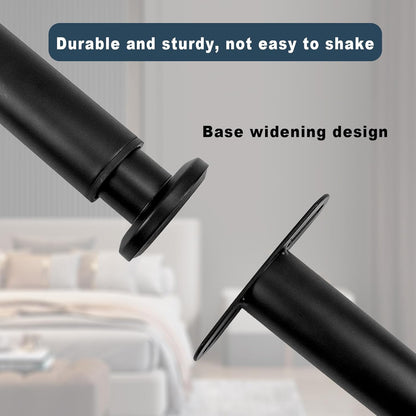 Riobby Slatted Base Feet, Adjustable Metal Legs Bed Support Legs for Furniture, Central Bed, Suitable for Cabinets, Sofa Beds, Retractable 18-33cm (Black 2 Pieces)