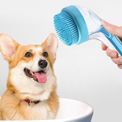 Reusable Dog Bath Brush, Short Hair Dogs Bath Scrubberr, Sturdy Silicone Soft Pet Grooming Accessories for Washing, Massaging, Showerhead and Teeth Cleaning